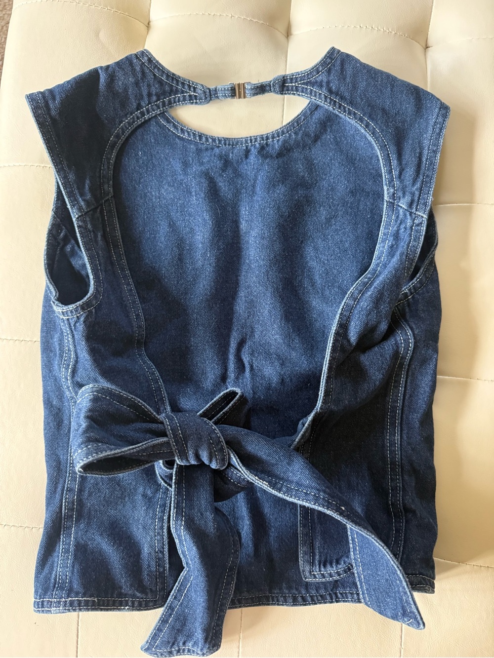 Lioness Dark Blue Denim Sleeveless Top - Picture 2 of 2